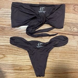 437 bikini size medium chocolate brown